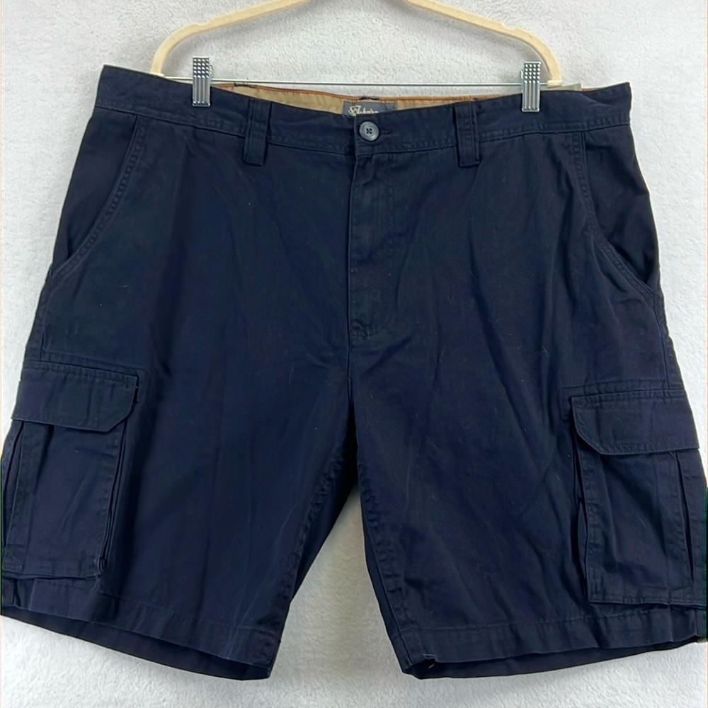 St. John’s Bay Men’s Cargo Shorts Size 42 Waist 10” Length Blue 100% Cotton NWT